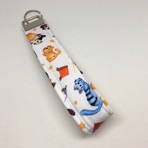 Key Fob Wristlet Keychain In Kitty Print